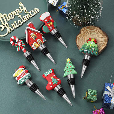 Christmas Theme Wine Stoppers (single and set)