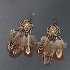 Dreamcatcher feather earrings