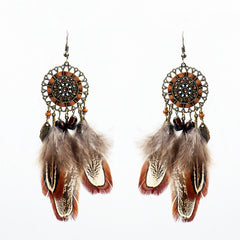 Dreamcatcher feather earrings