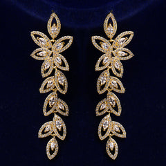 Long Leaves Zircon Earrings Female Aesthetic