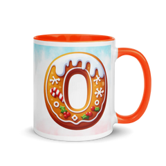 OLIVIA Gingerbread Mug with colored handled gradient background