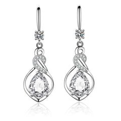 Silver and Zirconia Drop Earrings