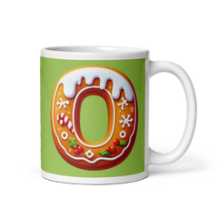 OLIVIA Gingerbread Letter/Initial Mug with white handle