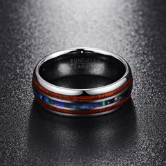 Abalone Tungsten Carbide Ring