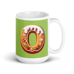 OLIVIA Gingerbread Letter/Initial Mug with white handle