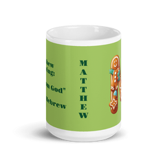 Matthew Gingerbread Mug with White Handle