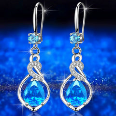 Silver and Zirconia Drop Earrings