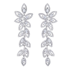 Long Leaves Zircon Earrings Female Aesthetic