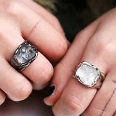 Colored Clear Irregular Stone Rings